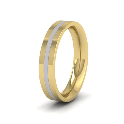 <p>Thirds Two Colour Flat Wedding Ring In 9ct Yellow And White Gold With A Matt And Polished Finish.  4mm Wide And Court Shaped For Comfortable Fitting</p>